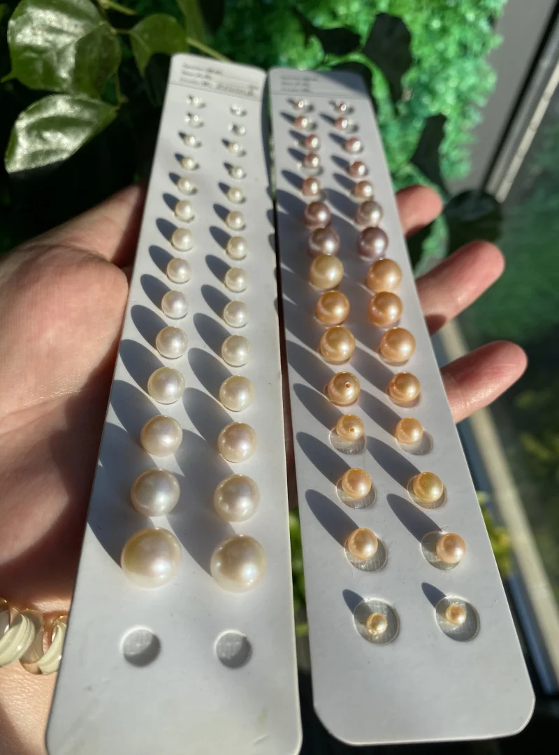 Wholesale Prices 3A 4A Natural Loose Pearl 3-3.5mm 8-8.5mm 10-10.5mm Half Drilled Hole/No Hole Good Natural Freshwater Pearl