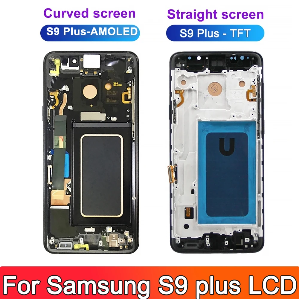 100% Tested New TFT For Samsung S9 Plus G965 G965F G965U LCD Display Touch Screen With Frame For Galaxy S9+ Display Replacement