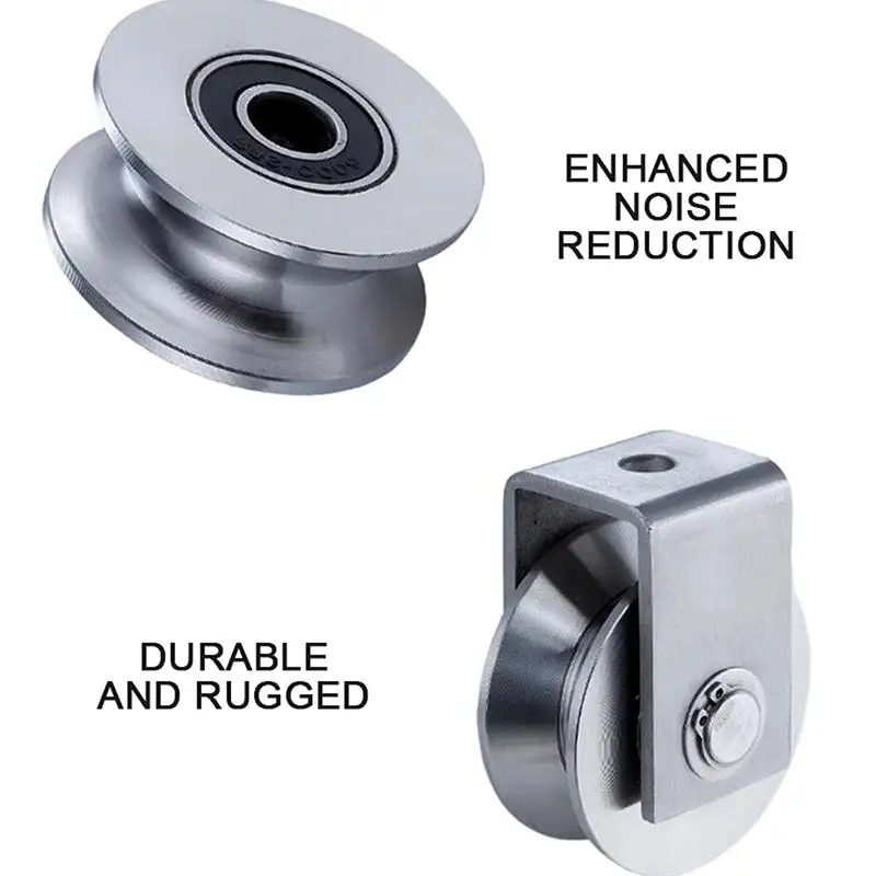 U V H Type Single Wheel Pulley Roller Stainless Steel 360 Degree Rotation Heavy Duty Grooved Wheel V Type Pulley Block