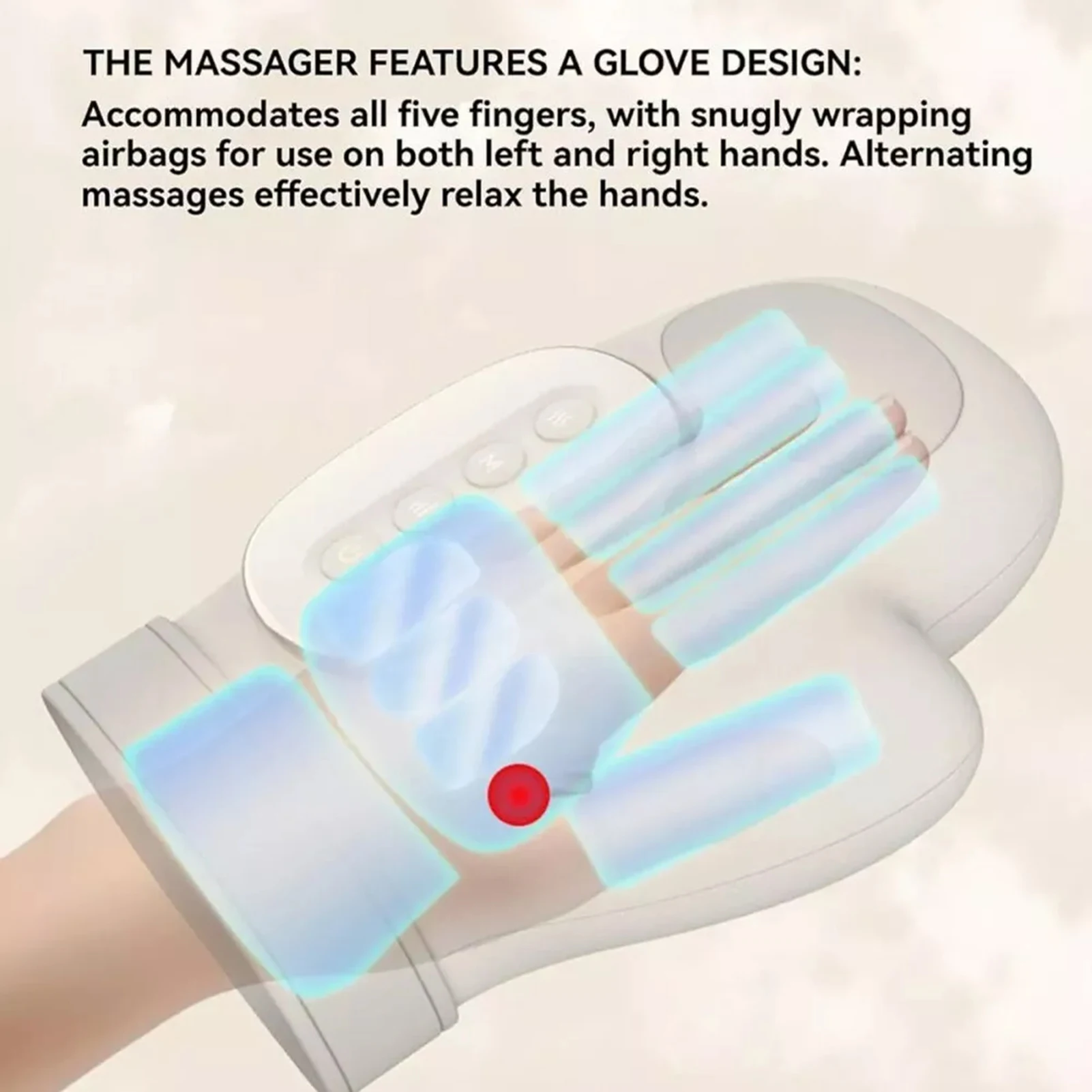 Palm and Finger Massager Glove Full Wrapped Hand Massager with Heat and Compression for Carpal Tunnel Finger Numbness