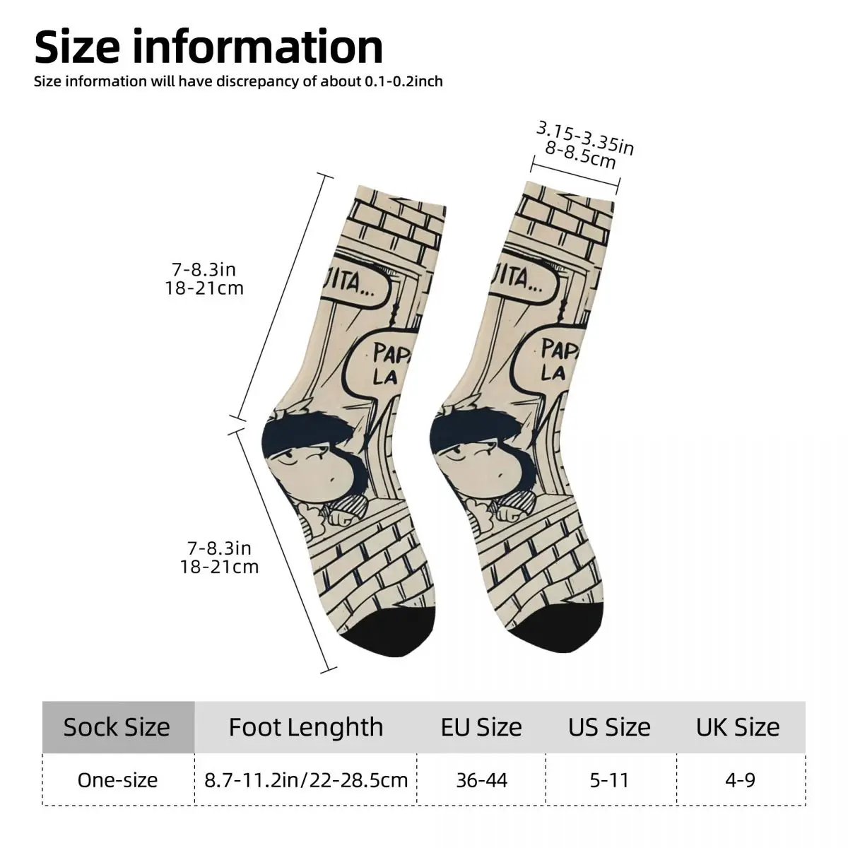 Mafalda Quino Tribute Men Women Socks Cycling Novelty Spring Summer Autumn Winter Stockings Gift