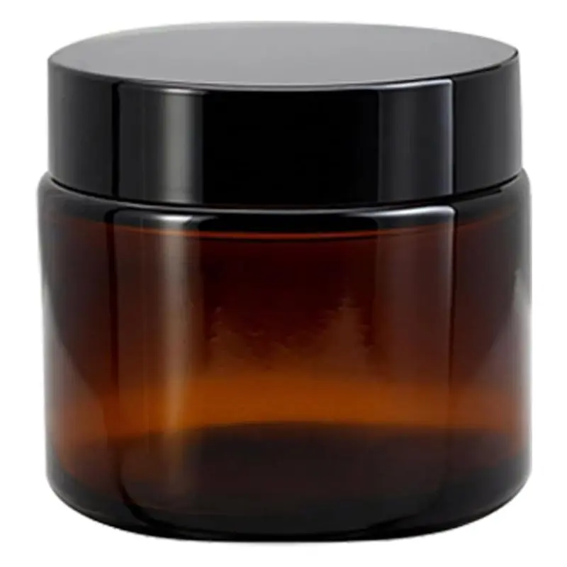 FAST-Airtight Amber Glass Jars 12Pcs 2 Oz With Inner Lids, Leakproof Round For Homemade Cosmetics, Balms, Candles, Butter