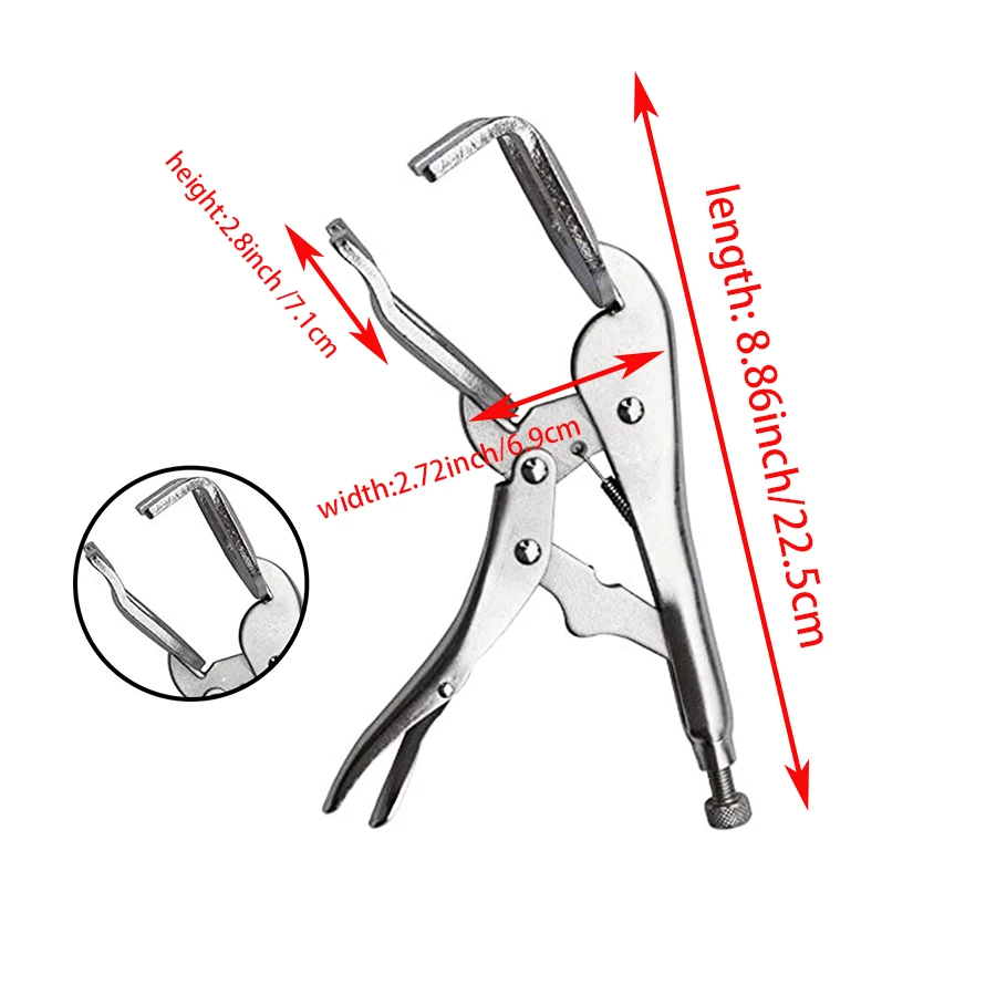 كماشة قفل 9 بوصة، مشبك لحام، فكي على شكل حرف U بحد أقصى قدرة تصل إلى 3.14 بوصة، مشابك لحام قفل فكي #2