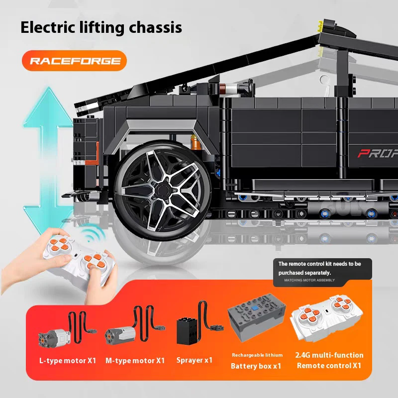 ไซเบอร์พังค์รถกระบะ MOC บล็อกอาคารของเล่นรถออฟโรดรถรุ่นของเล่นเด็กฮาโลวีนคริสต์มาสของขวัญ