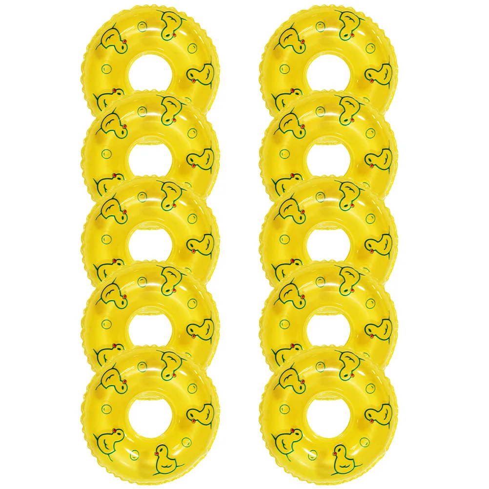 

10 Pcs Swim Ring Accessories PVC Kids Toys Green Small Decor Mini House Swimming Rings Photo Props Mini House Ornaments
