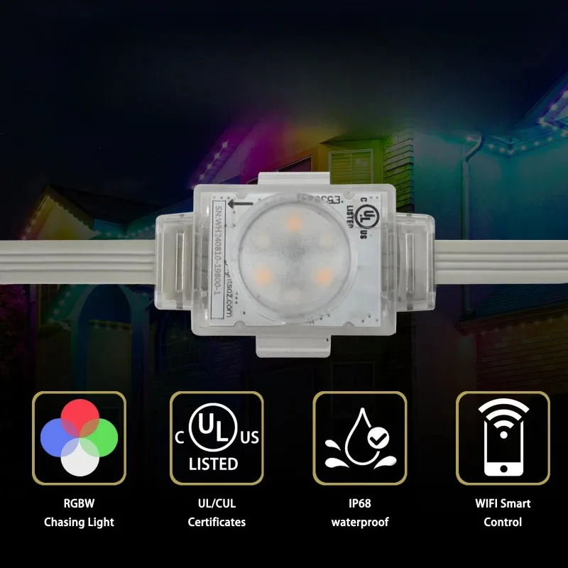 Eaves lights can address smart Christmas outdoor aluminum track pixel lights