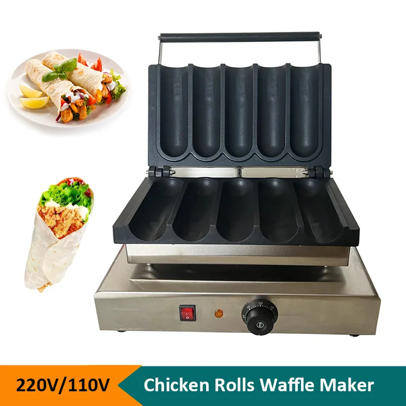 Commercial 5PCS Mexico Chicken Rolls Maker Machine 3KW Electric Hand Grab Cake Maker Household