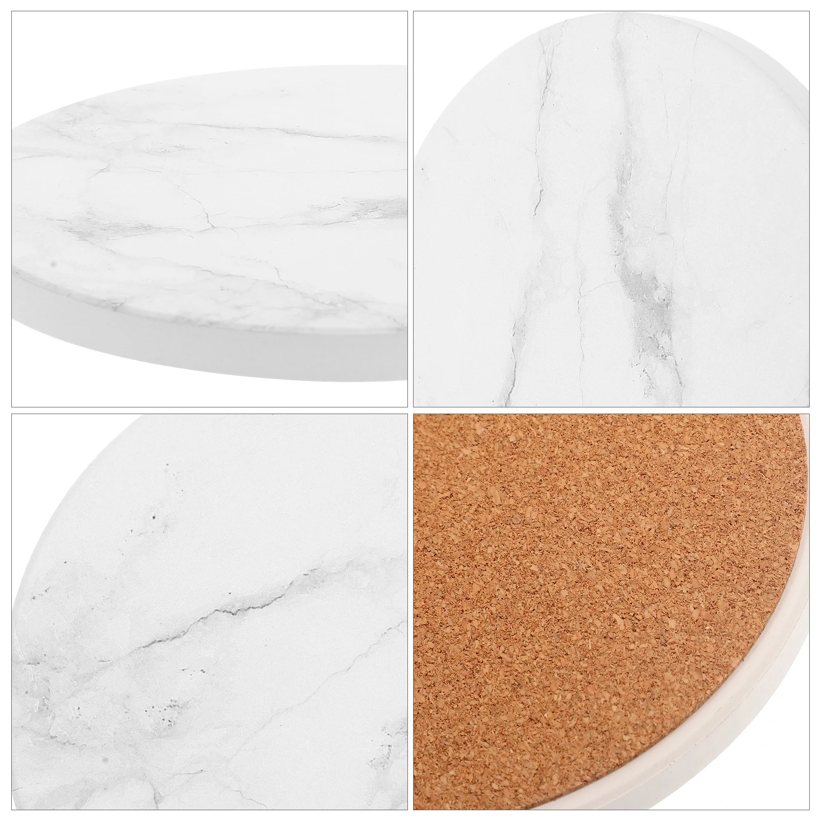 

4Pcs Marble Pattern Ceramic Decorative Cup Mats Anti-Skid Wear-Resistant Desktop Cup Coasters Party Table Accessory