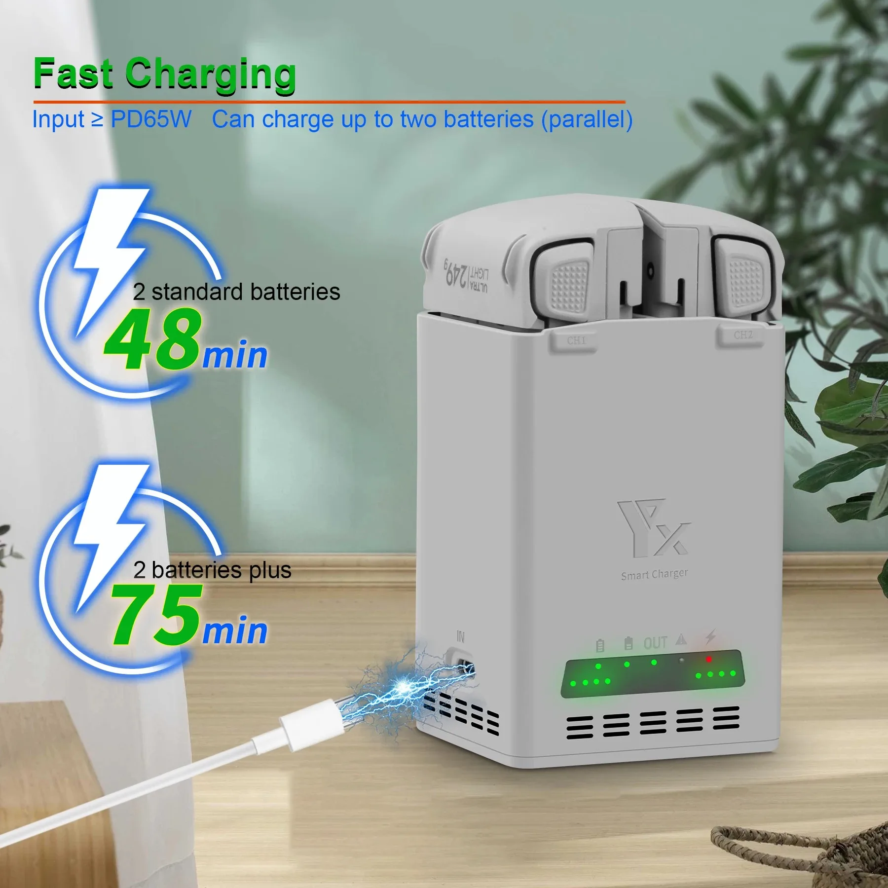 For DJI Lito1/X1 Drone Battery Dual-Channel 65W Fast Charging Hub Intelligent Charger Butler For LITO X1 Power Bank Accessories