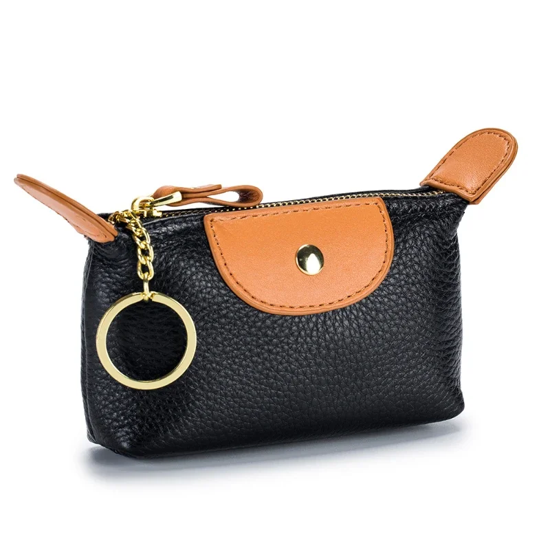 Genuine Leather Coin Purse for Women Soft Leather Storage Ba, Leather Top Layer Large Capacity Coin Pouch Clutch Bag Carteras