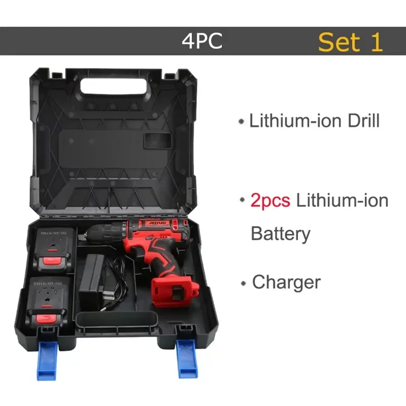 36V Cordless Electric Drill Screwdriver 2 Speed Lithium Ion Battery Mini Multi Function Rechargeable Power Tool