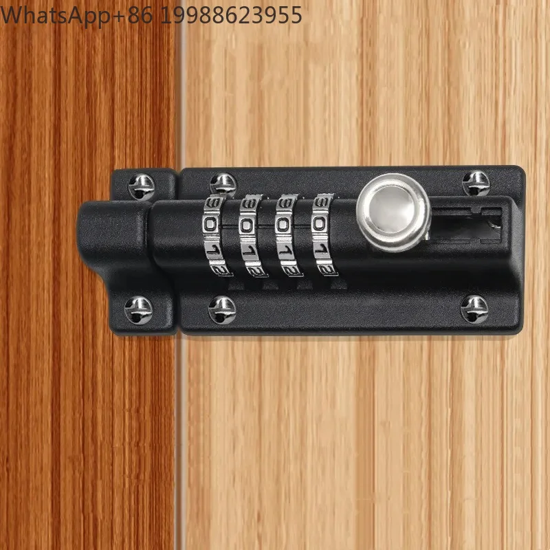 Zinc Alloy Password Lock Black Silver Bolt Security Door Latch Combination Digit Padlock Outdoor Home Wood Gate Hardware