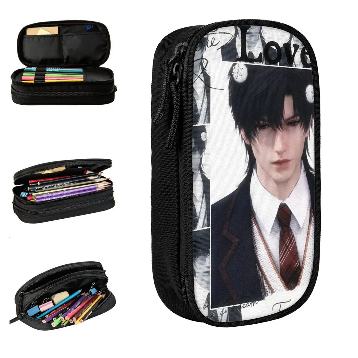 

Пенал Love And Deepspace Zayne, креативная коробка для ручек, сумки для карандашей для девочек и мальчиков, большая вместительная офисная сумка-карандаш на молнии