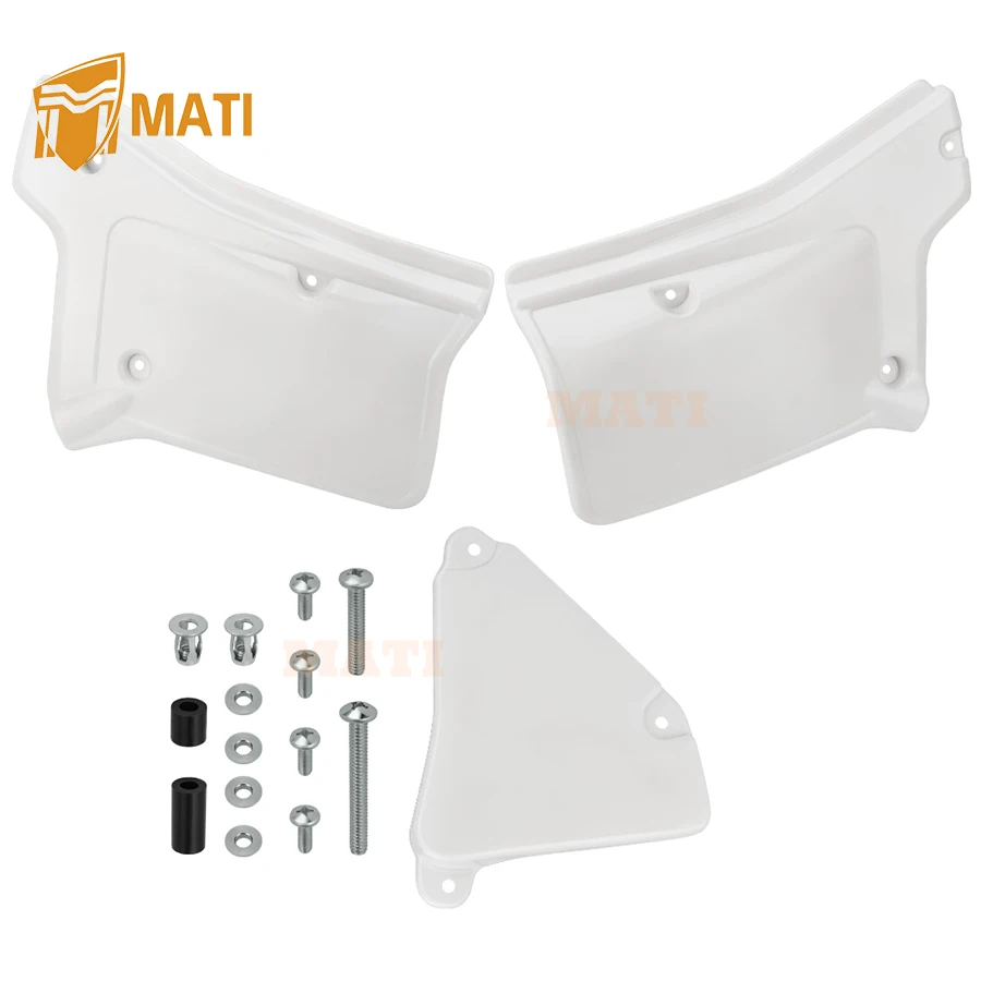 Left & Right Side Panels Covers Set White for Honda XR200R 1984-2002 XR250R 1984-1985 83500-KK0-770ZB 17220-KK0-000ZB