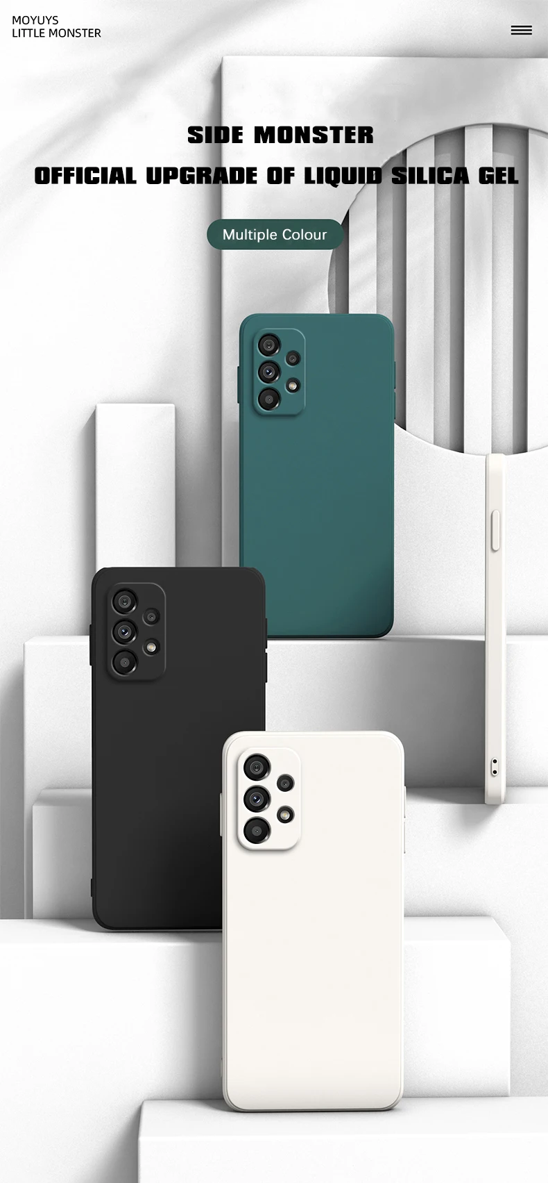 Funda Original Telefon Fall für Samsung A13 A23 A33 A53 A73 5G Matte Silikon Fundas Galaxy A13 4G 5G Kamera Schutzhülle Fall – Detail 1