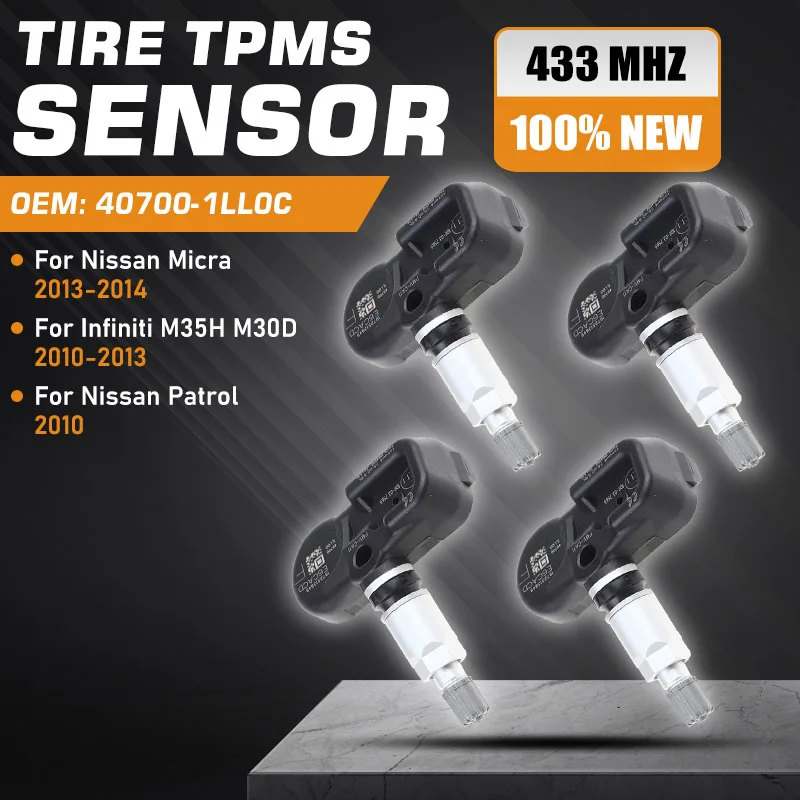 

40700-1LL0C 433 MHz For Nissan Micra K13 2013-2014 TPMS Infiniti M35H M30D 2010-2013 Nissan Patrol 2010 Car Tire Pressure Sensor