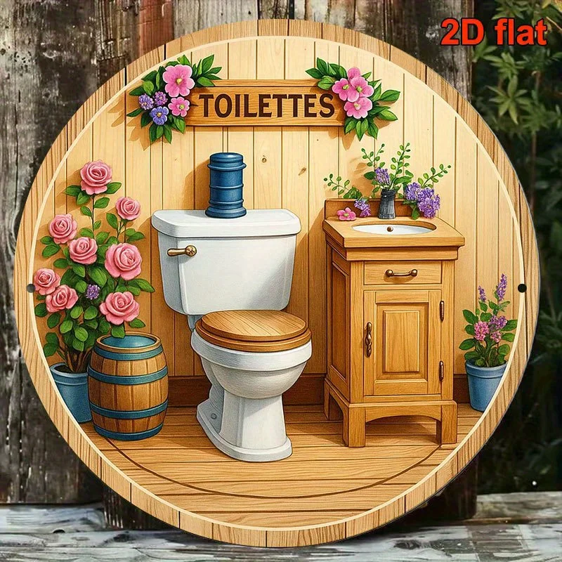 CIFBUY Vintage French Style Aluminum Wall Art Waterproof Durable Decor for Bathroom Restroom Cafe Restaurant Home Garden Room