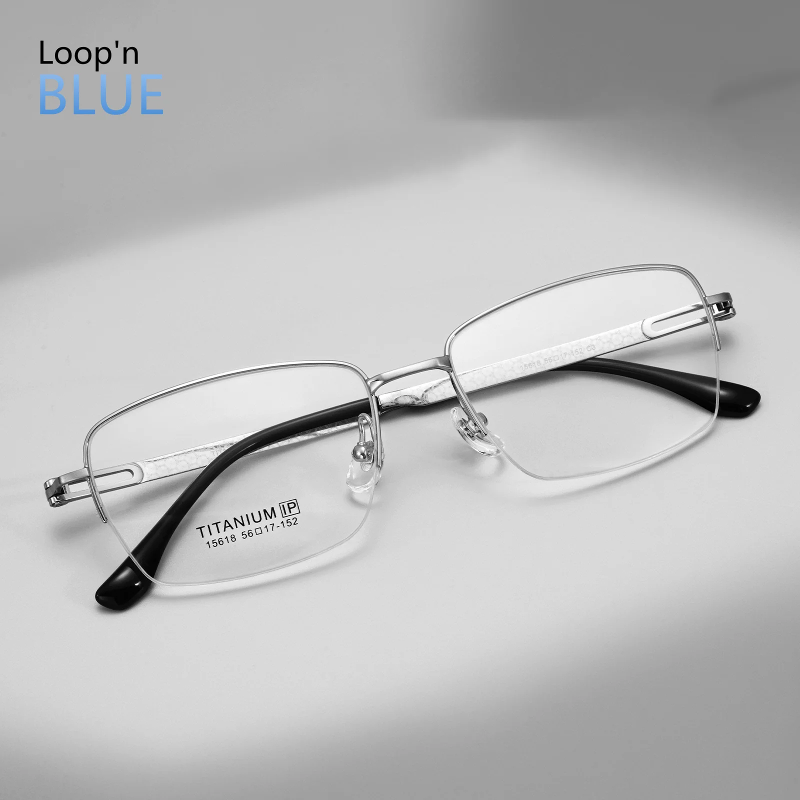 LOOPNBLUE LOOPNBLUE Men 141mm Width Luxury Business Pure Titanium Semi-Rimless Optical Myopia Eyewear Frame Flexible Elastic Temple - Aliexpress Deal