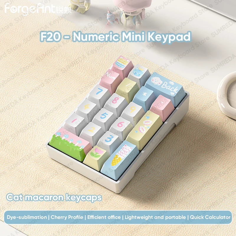 

Forgeant F20 Mini Wired Numeric Keypad 20Keys ABS Material RGB Ergonomics For Pc Computer Accessories Office Number Pad Gifts