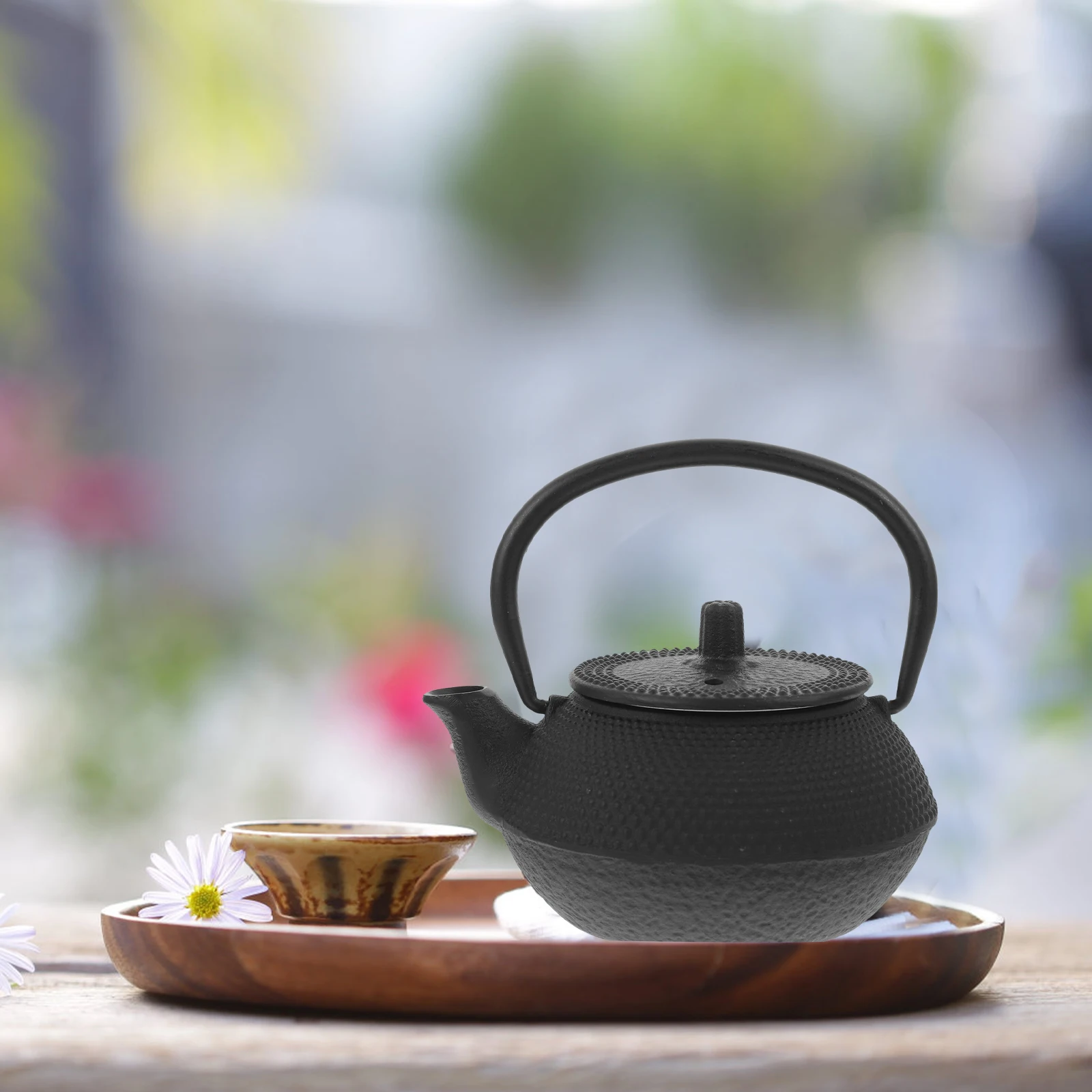 

Chinese Style Cast Iron Teapot Travel Teaware Home Office Use Anti-Scalding Handle Decorative Cast Iron Teapot