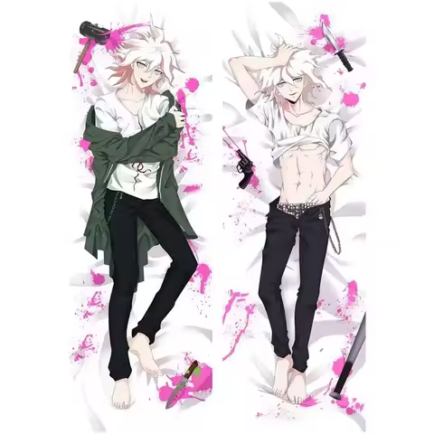 180Cm Anime Danganronpa Pillow Covers Dakimakura Case Naegi Makoto Hinata Hime 3D Double-Sided Bedding Hing Body Pillowcase
