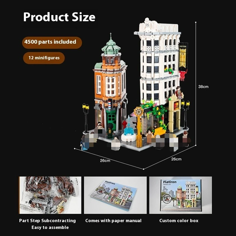 4500PCS MOC New York Flatiron Building House Modular Building Blocks Set City Skyscraper Architecture Model 12 Figure Kids Toys