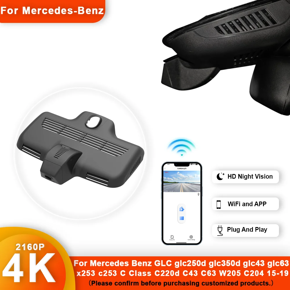 Customized 4K HD Dash Cam For Mercedes-Benz GLC glc250d glc350d glc43 glc63 x253 c253 C Class C220d C43 C63 W205 C204 DvrDashcam