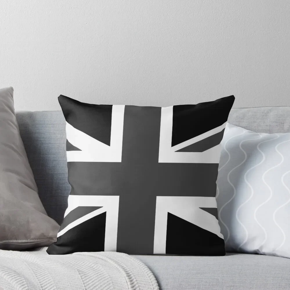 Union Jack - Black and White Throw Pillow luxury sofa pillows Decorative Cushion Cushions Home Decor pillow