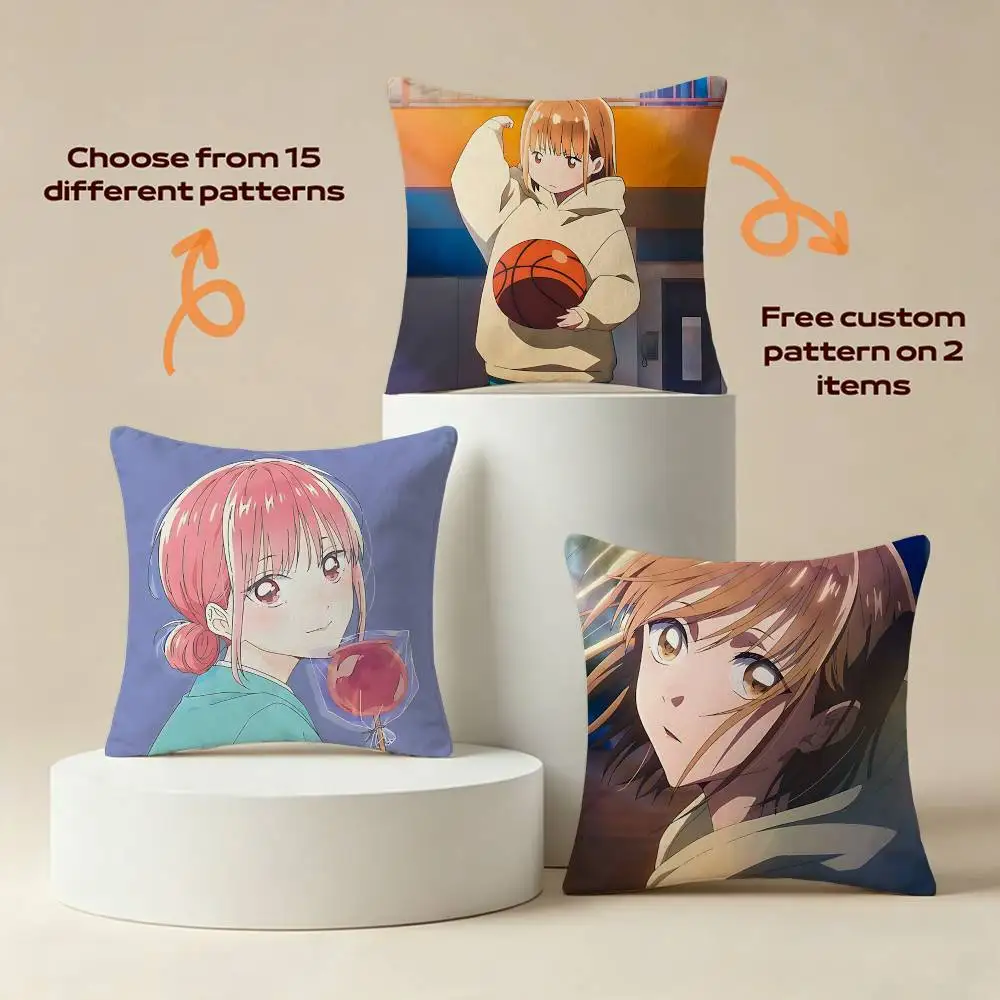 BB-Chinatsu B-Blue Box Anime Square Sofa Pillow Cover Solid Color Living Room Home Decor Cushion Case