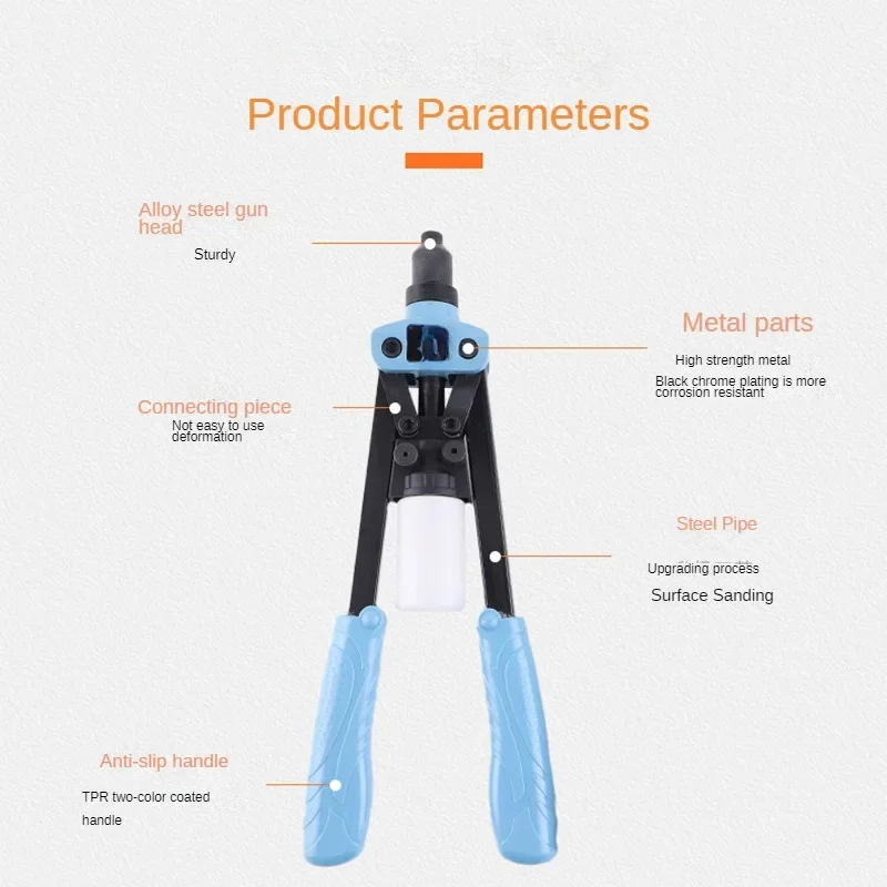 Pistolet à riveter manuel anti-alde, noyau de odorà écrou, odorà riveter rapide à économie de main-d 'œuvre, ménage, 13 pouces, 2.4, 3.2, 4/4, 8/6