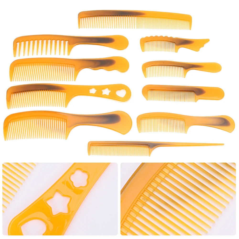 

10 Pcs Ox Tendon Combs Massage Tendon Comb Smooth Hair Fine Teeth Rattail Comb Hair Styling Brush for Home Personal Use Travel