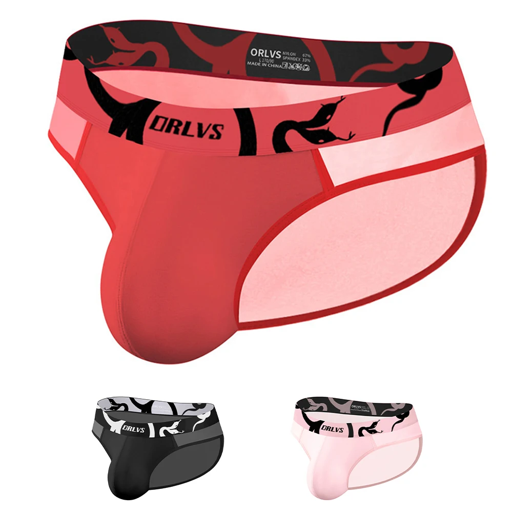 Breathable Men's Underwear with Pouch Mesh Material Thin Briefs Low Waist Underpants Comfortable Fit Classic Solid Style