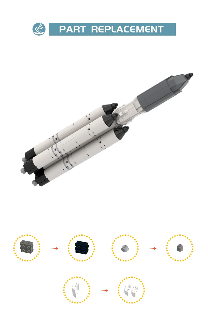 Roscosmos Angara A5 Rocket 1:110 Scale Spacecraft Building Block Kid Toy Space Explore Launch Vehicle Satellite Brick Model