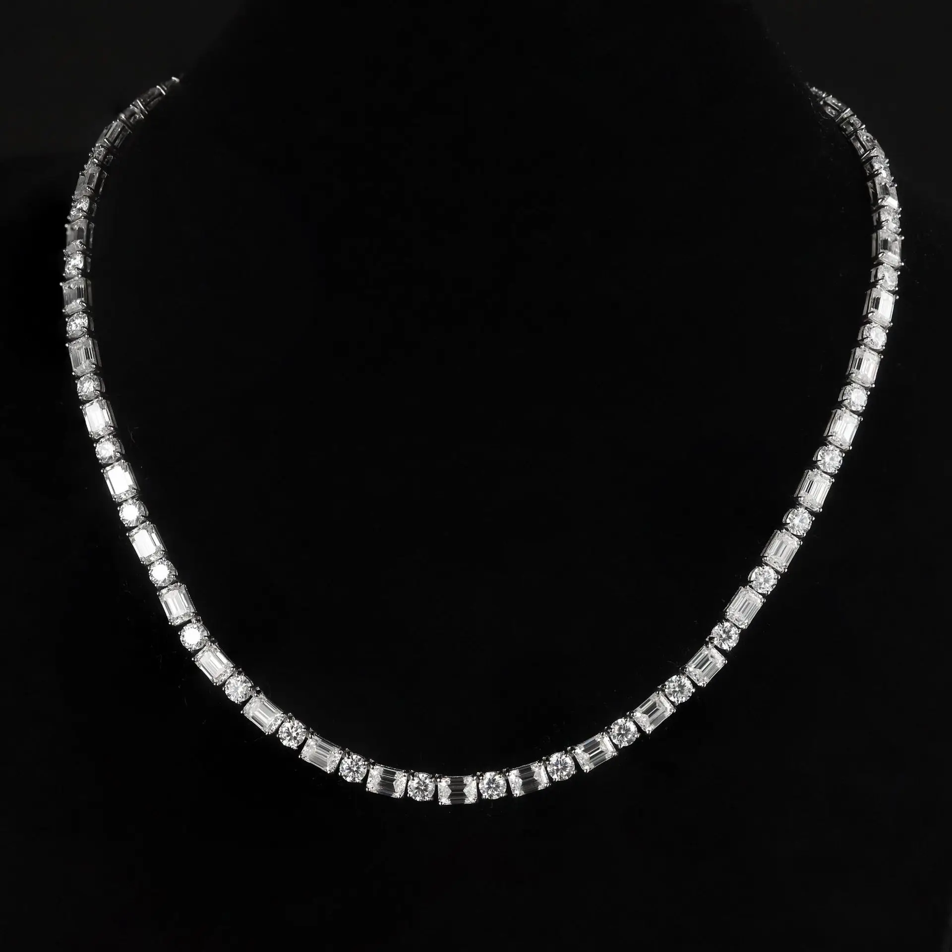 Butterflykiss Luxury Full Moissanite Tennis Necklaces S925 Sterling Silver GRA Certified Diamond For Women Romantic Gift Jewelry