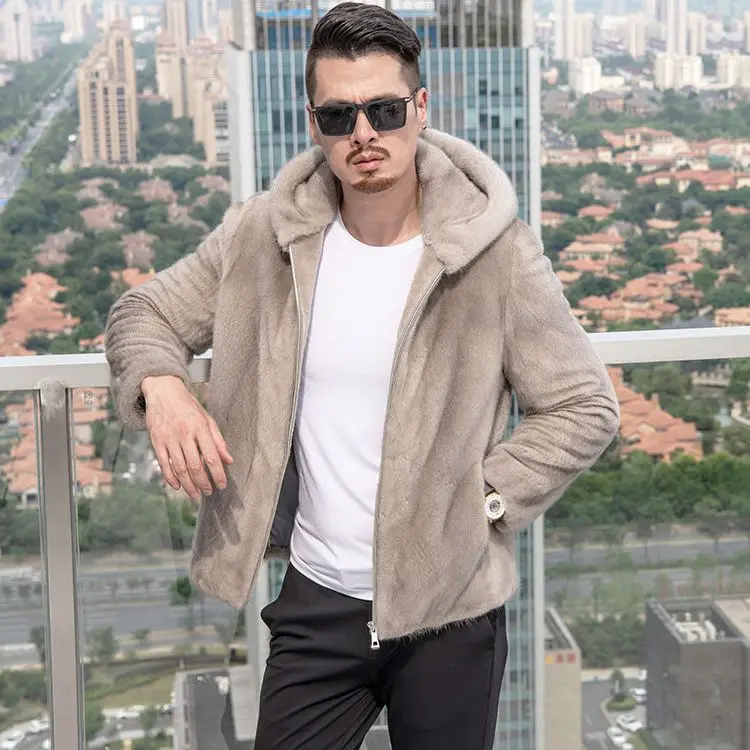 

2022 Autumn and Winter Boys Fashion Parka Faux Fur Coat Plush Fluffy Coat Male Plus Size Warm Casual Overcoat Men Tops Z81