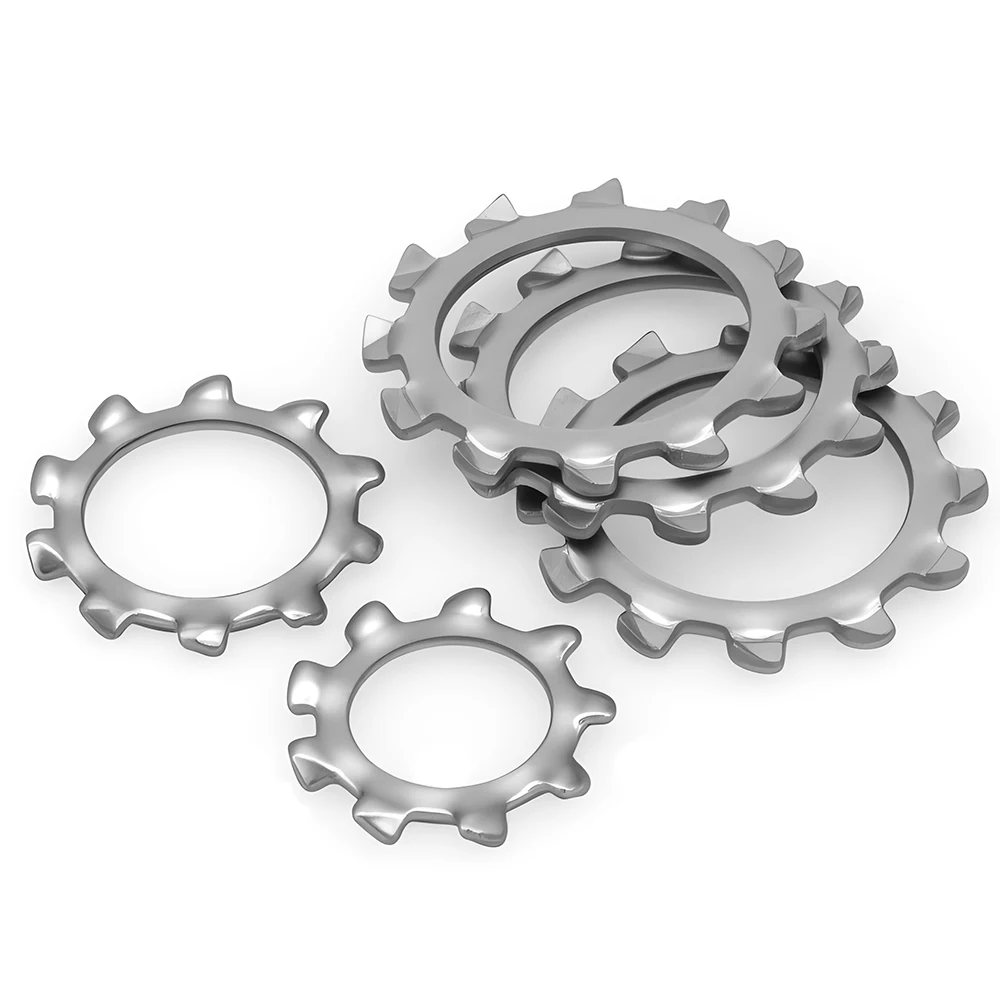 304 Mesin Cuci Kunci Bintang Gigi Eksternal Baja Tahan Karat M2.5 M3 M4 M5 M6 M8 M10 M12 M14 M16 M18 M20 M24 M27M30 Gasket Kunci 5-100 Buah