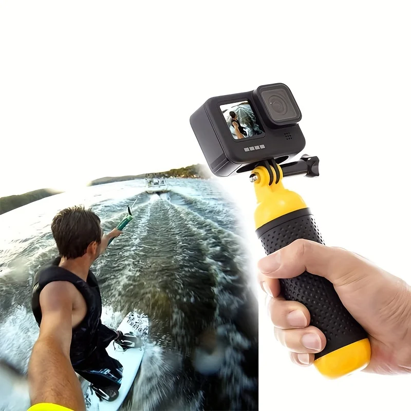 Floaty Bobber Girp Handle Mount Float accessories for Go Pro Gopro Hero 13 12 11 10 9 8 7 6 5 4 Black Session MAX Black Silver