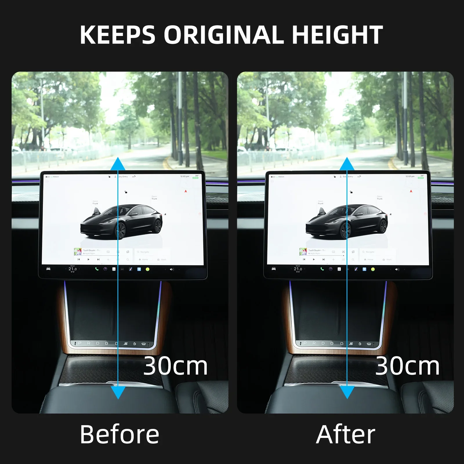 Aviation Aluminum Screen Rotating Kit Anti-Glare 40 Degree Tilt Mount for Tesla Model Y Juniper Model 3 Highland Holder WORLDKPI
