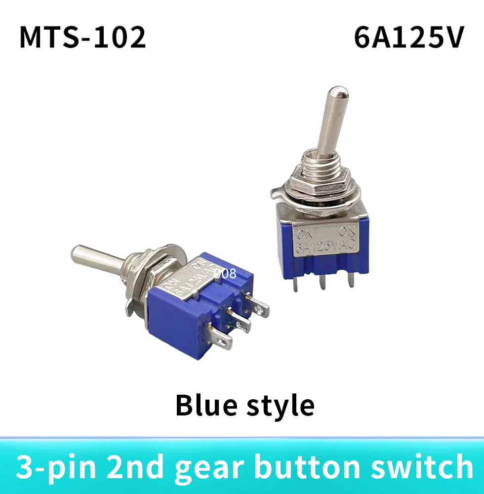 5 Pcs MTS-102 AC AUF-AUF SPDT 2 Position Rast Kippschalter 6A 125V S Förderung!