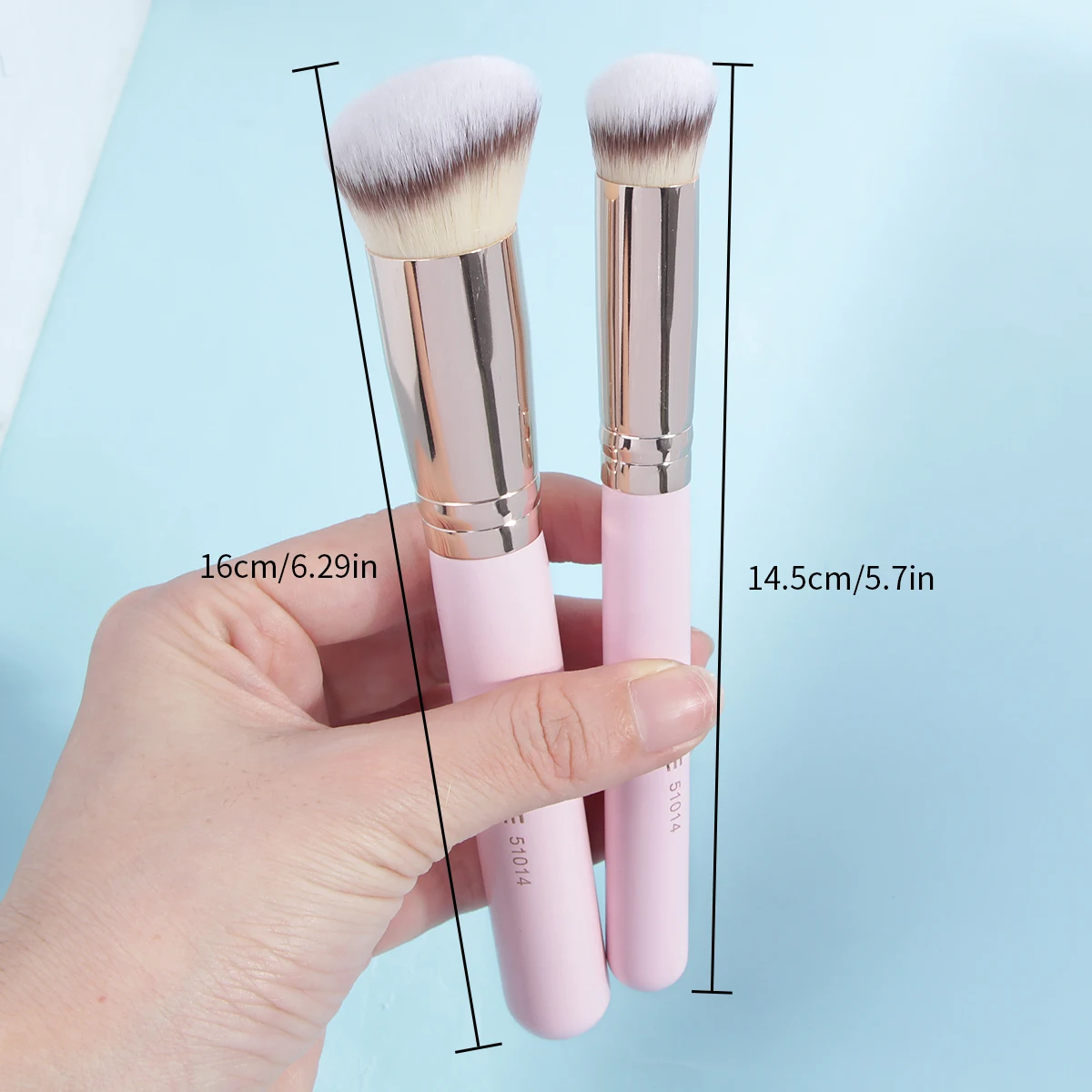 MAANGE 3PCS Foundation Makeup Brush Set Angled Kabuki Powder Concealer Blush Blending Brushes for Liquid Cosmetic Makeup Tools