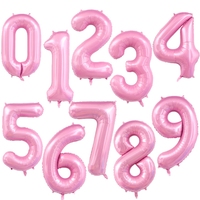 40Inch Pink Number Foil Balloon Set for Kids - Ages 1 to 9 Digital Globe Balloons for Children's Birthday Party Baby Shower Deco