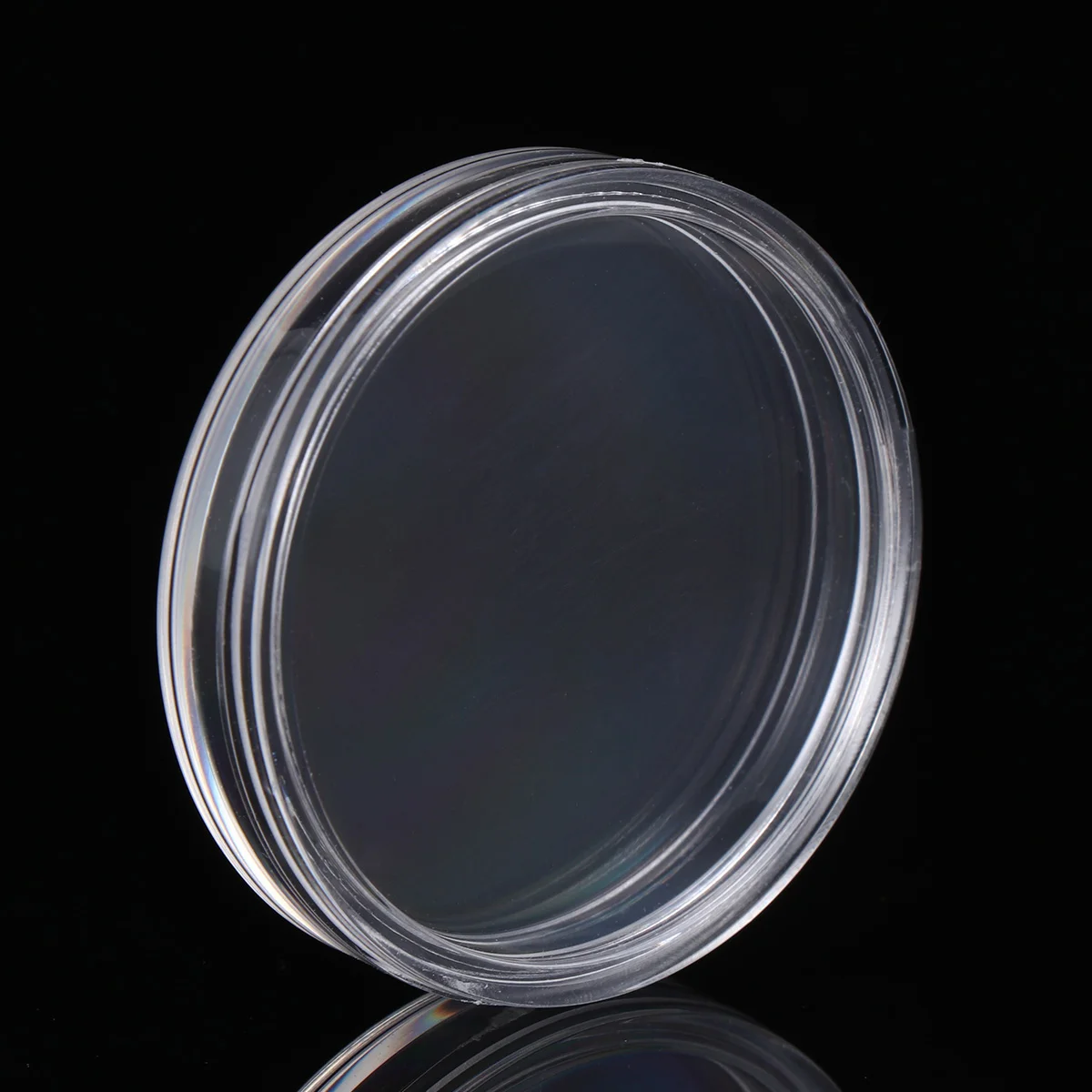 Round Coin coleção caixa protetora, caixa plástica transparente, 10pcs