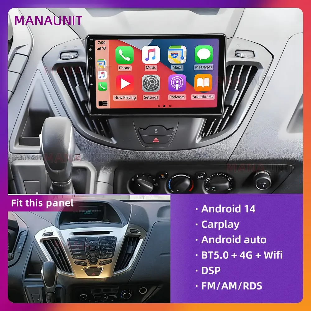 Android14 For Ford Transit Custom 2017-2019 Car Multimedia Player,Carplay,Auto,Radio,Navigation,GPS,Stereo,Head Unit,Smart Voice