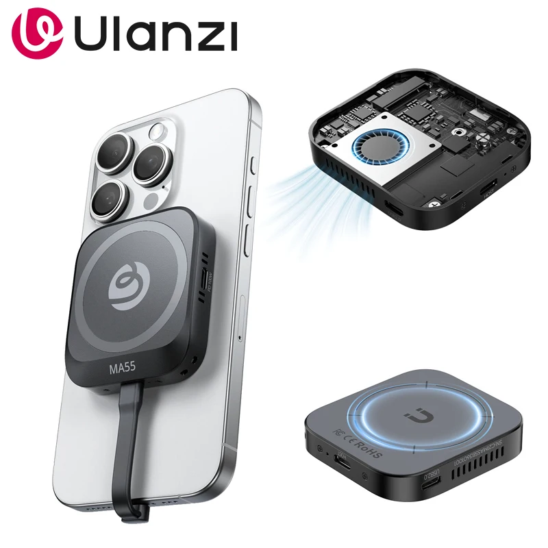 Ulanzi MA55 External Magnetic Hard Drive Case Type-C 2TB For NVMe 2230/2242 M.2 M-Key Windows MacOS Linux HarmonyOS iOS IPadOS