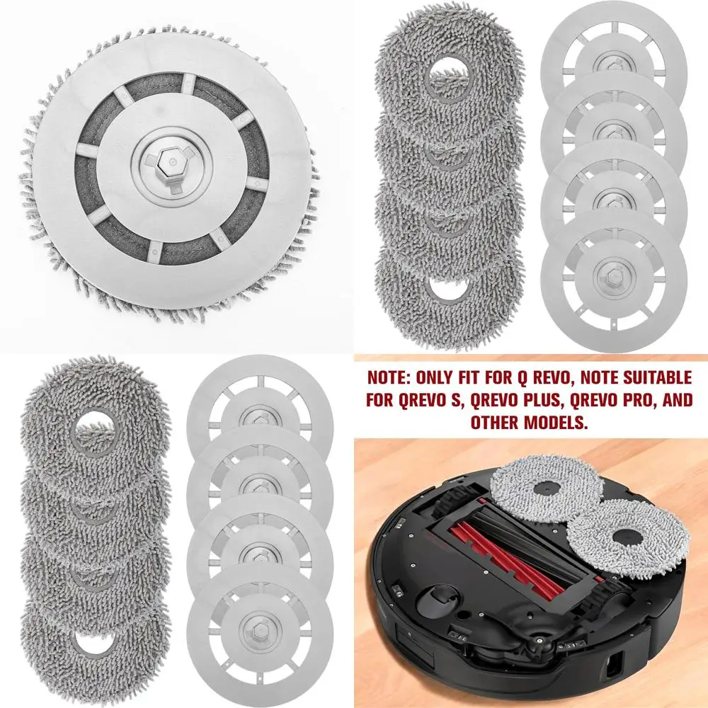 

Microfiber Mop Pads & Tray for Roborock Q Revo Vacuum, Washable Replacement Cloths, Mounting Spare Parts
