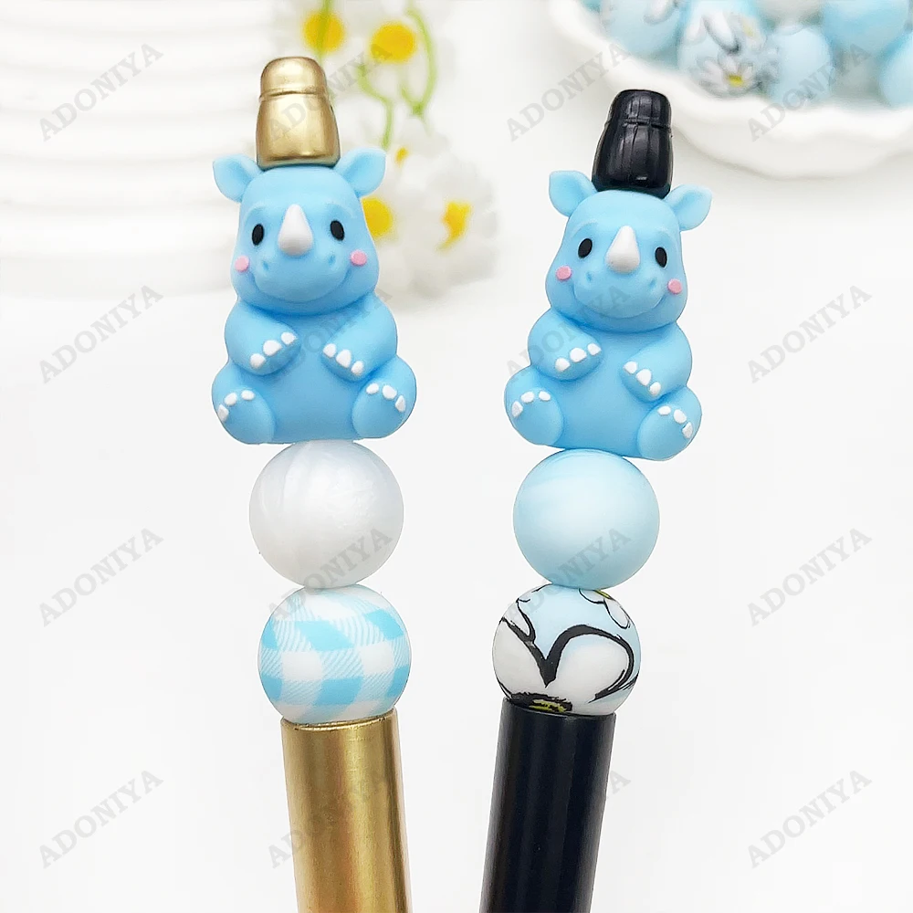 32-teiliges 3D-Nashorn-Serie Silikonperlen-Set für DIY-Halsketten, Armbänder, Stiftdekorationen, Schmuckanhänger usw. Feiertags-Geburtstagsgeschenk – Detail 3