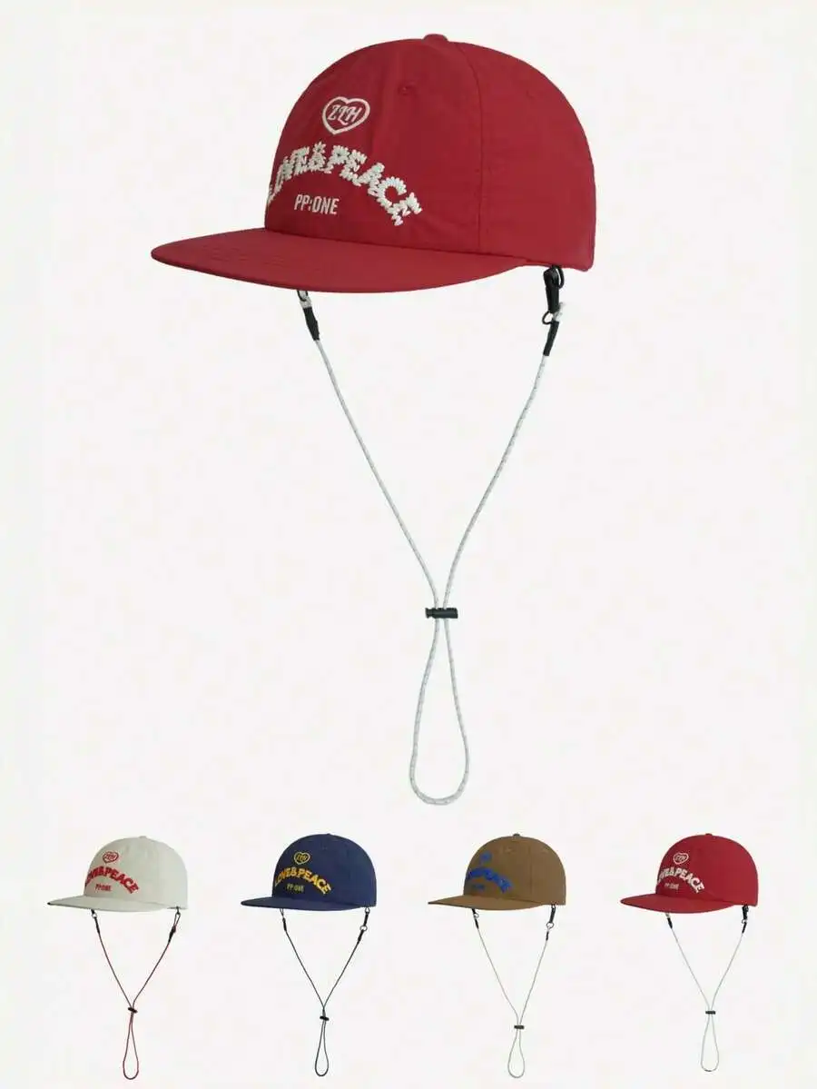 Unisex Quick-Dry Drawstring Baseball Cap, Thin Brim Street Brand Snapback Hat, Versatile Hip-Hop Cap,Summer,Beach