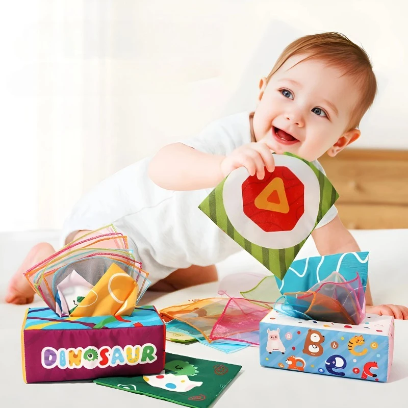 Zabawna Kreskówka Niezniszczalna Książeczka Materiałowa Pierścień Pudełko na Chusteczki Papierowe Zabawka