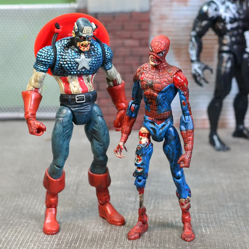 Qué si Zombie Spider Man figura de acción 7 pulgadas Zombie Spiderman estatua movible modelo juguetes adornos de colección muñecas regalos