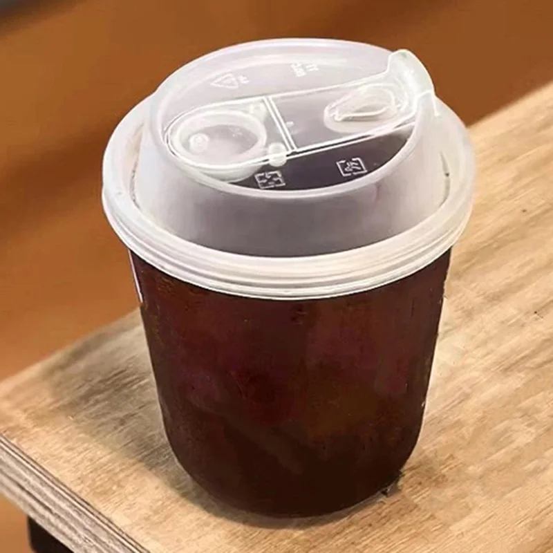 أكواب سميكة يمكن التخلص منها - PET، غطاء للمشروبات المباشرة، مانع للتسرب، مقاوم للحرارة، للمقاهي ومحلات الشاي بالحليب #3